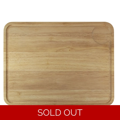 Hevea Chopping Board - Rectangular - Grooved - Large